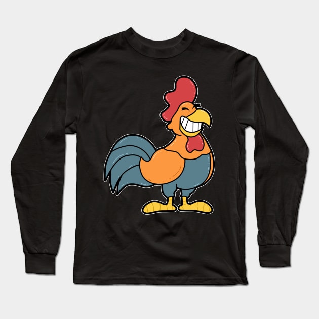 Comic Rooster Long Sleeve T-Shirt by Imutobi